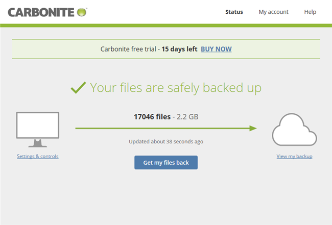 Carbonite online backup tool