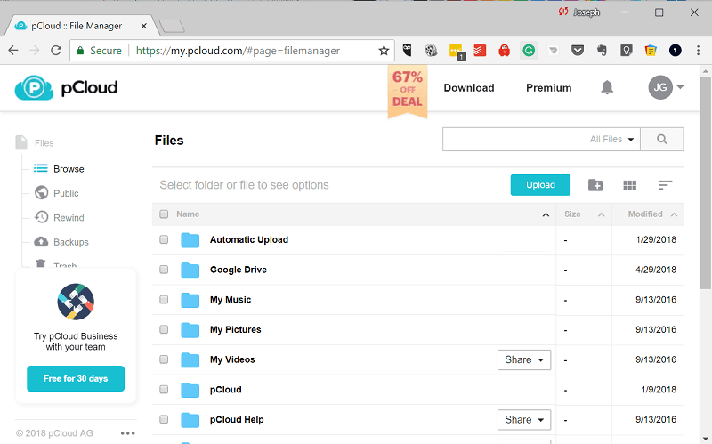 pcloud backup service