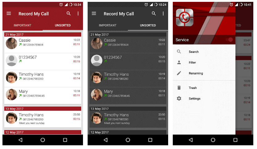 Android Call Recorder by RMC, automatic call recorder for Android