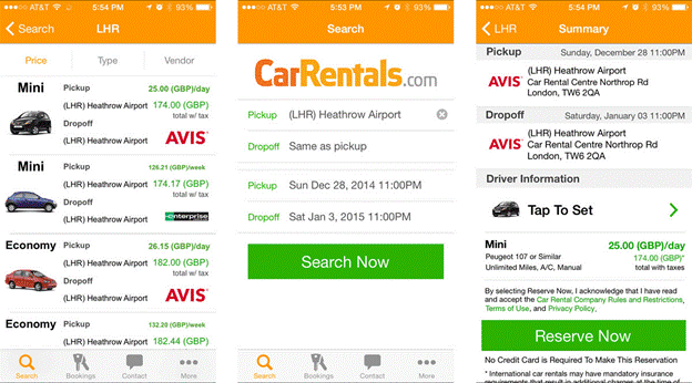 CarRentals to rent a car