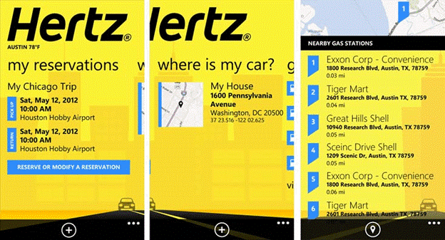 Hertz car rental app