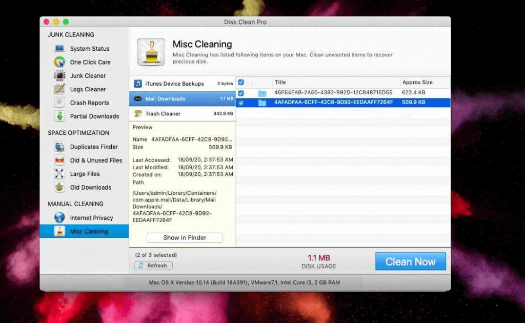 clean disk on mac