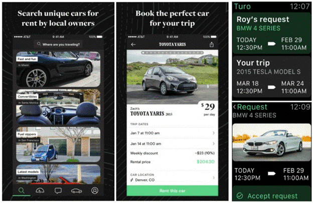 Turo car rental app
