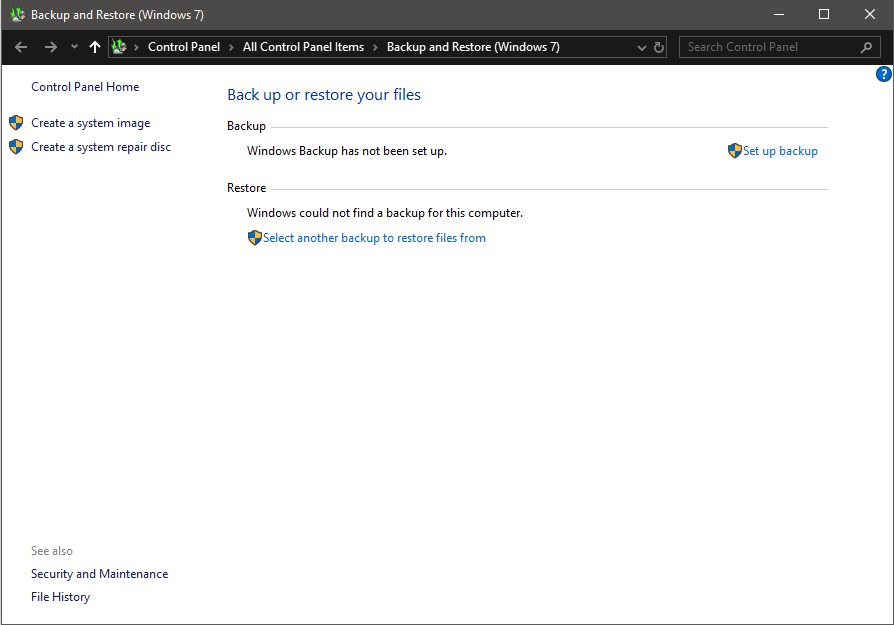 Use Backup to Retrieve Deleted Files in Windows 10