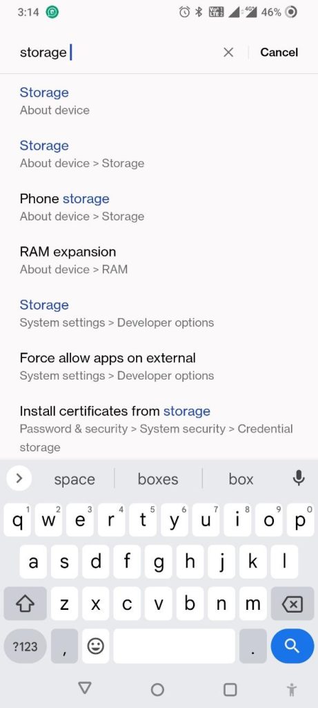 storage