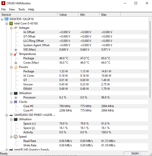 CPUID HWMonitor