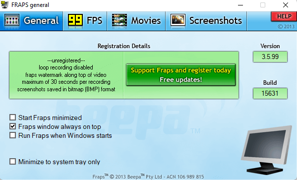 Fraps CPU Benchmark Software