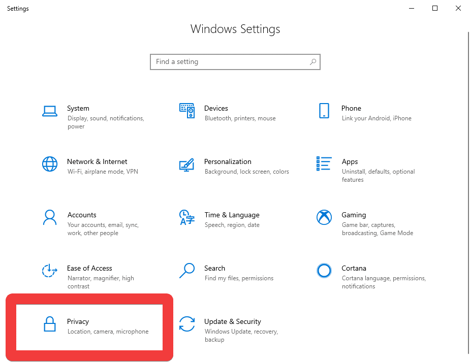 windows 10 privacy 