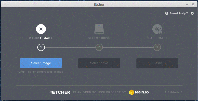 Etcher- bootable USB tool