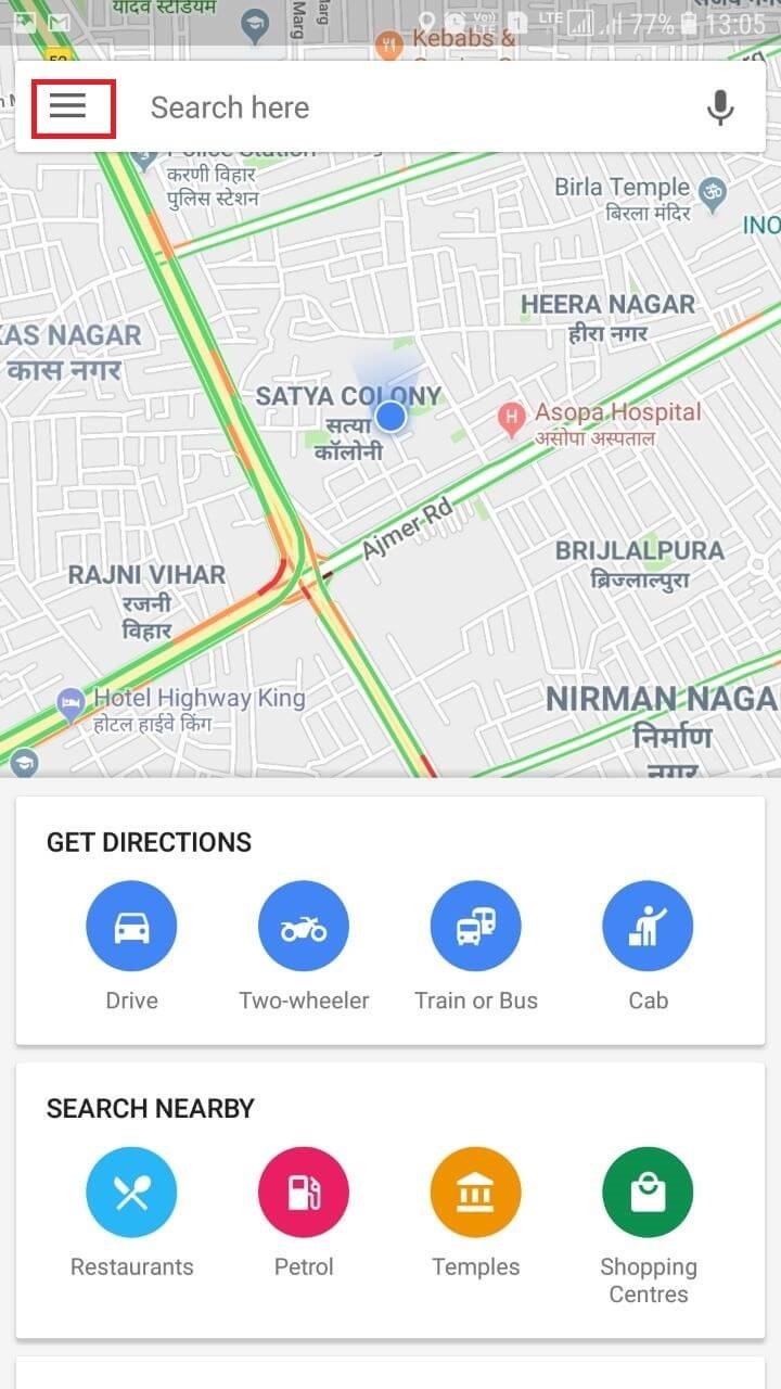 google maps horizontal lines
