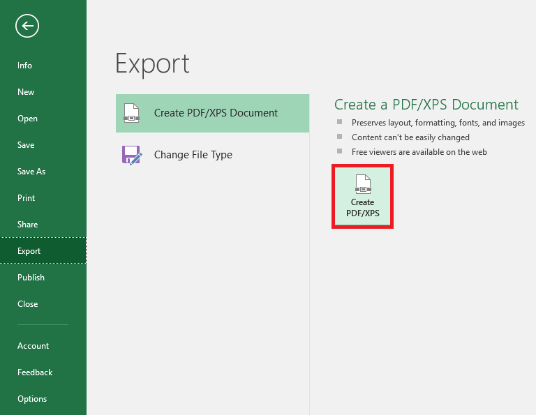 Convert Excel file to PDF 4