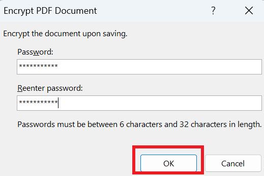 Encrypt PDF document