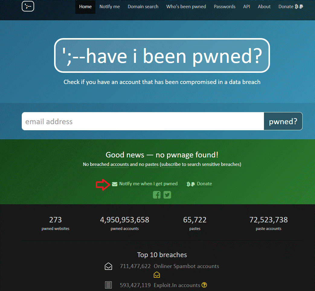 Get Help from Have I Been Pwned 1