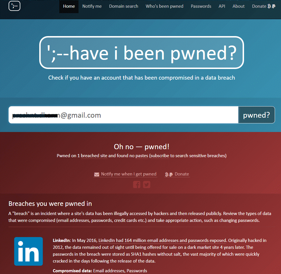Get Help from Have I Been Pwned