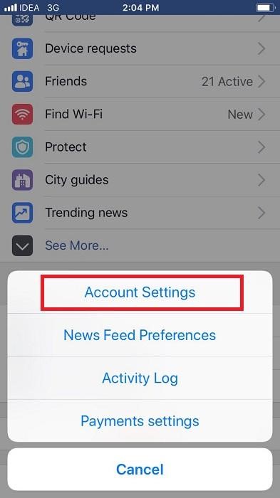 Remove Third-party Apps from Facebook App on your iPhone 1