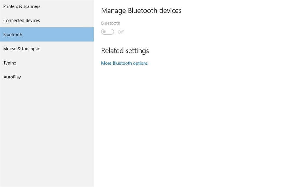 Wi-Fi Bluetooth and other settings