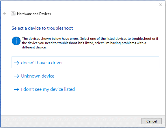 device troubleshoot