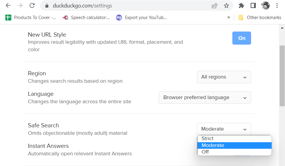 Alternate to Google SafeSearch