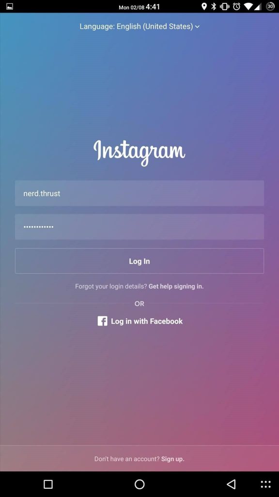 instagram login manage