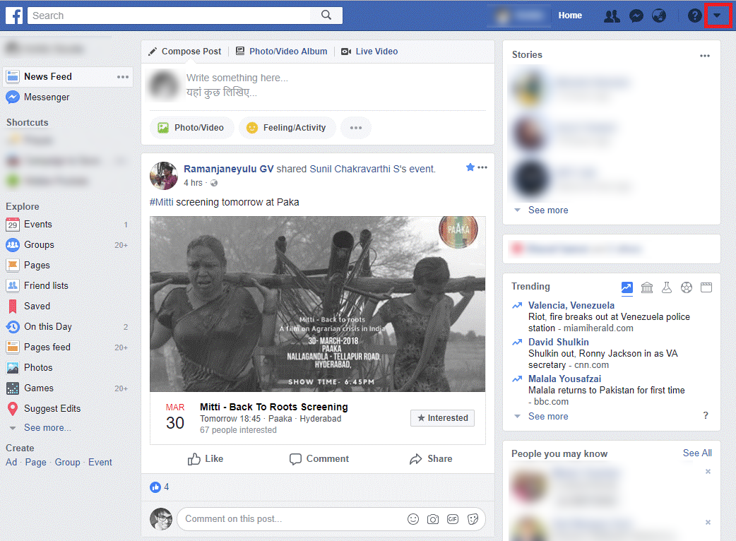 login to facebook account