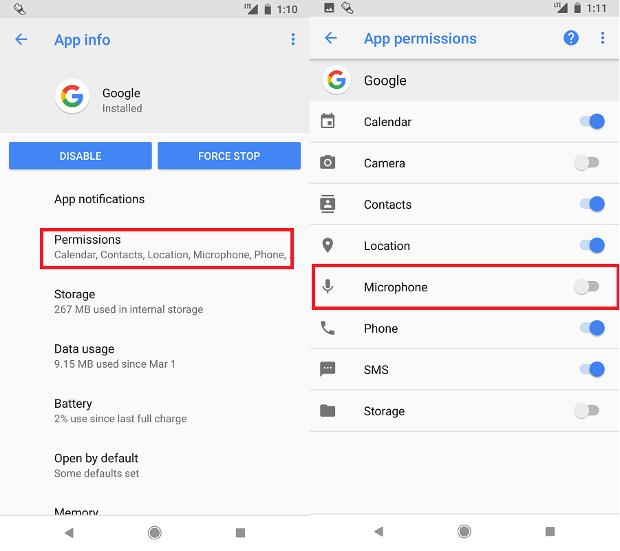 permission to google