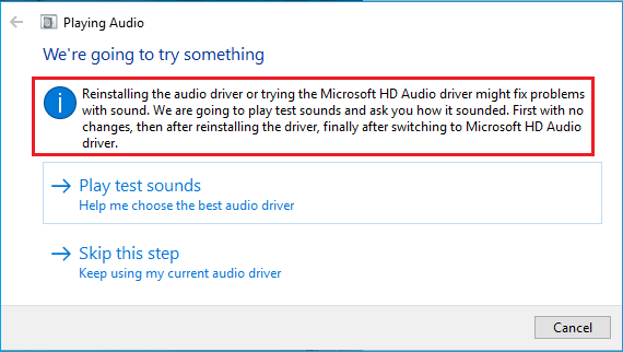 reinstall audio driver