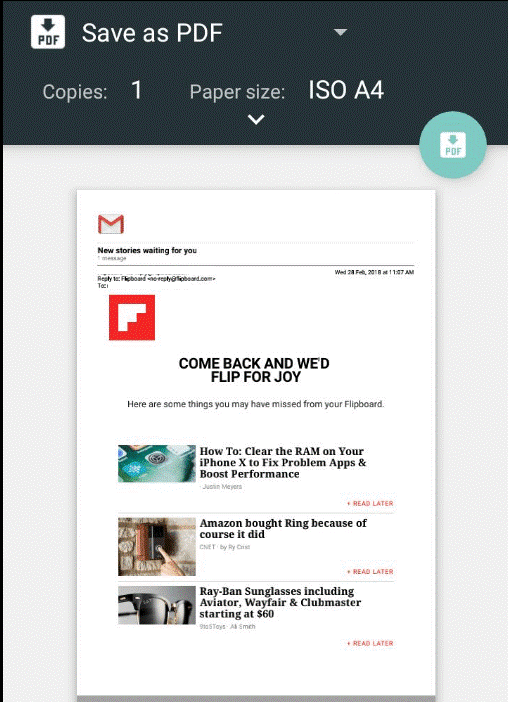 save as PDF