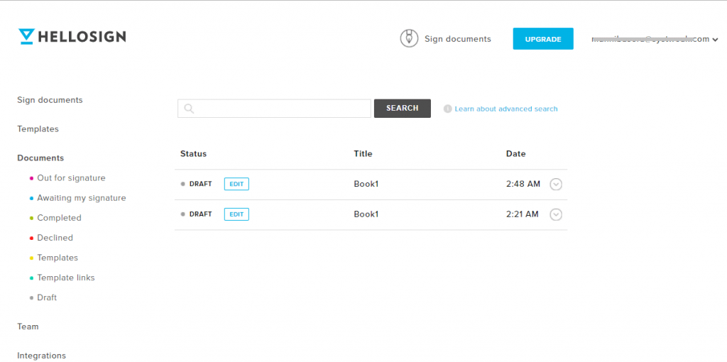 save signature in hellosign
