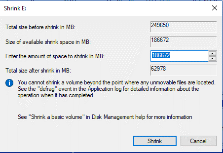 shrink E 