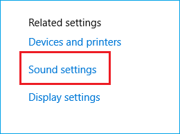 sound settings