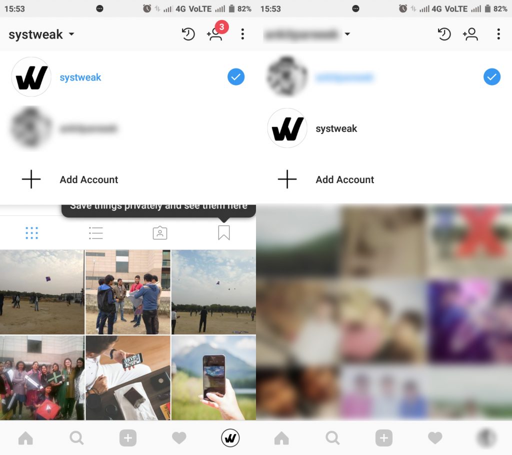 switch between multiple account