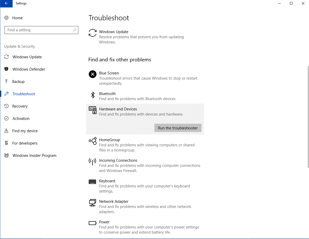 troubleshoot