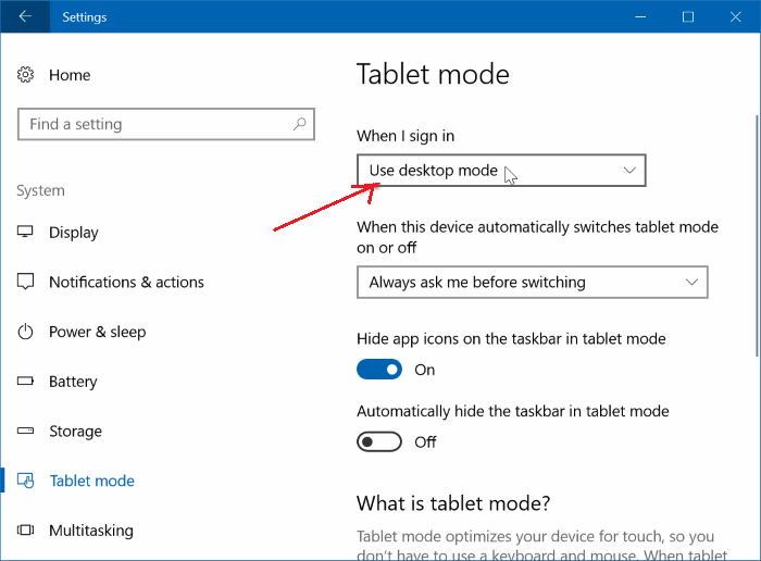 turn off tablet mode 3