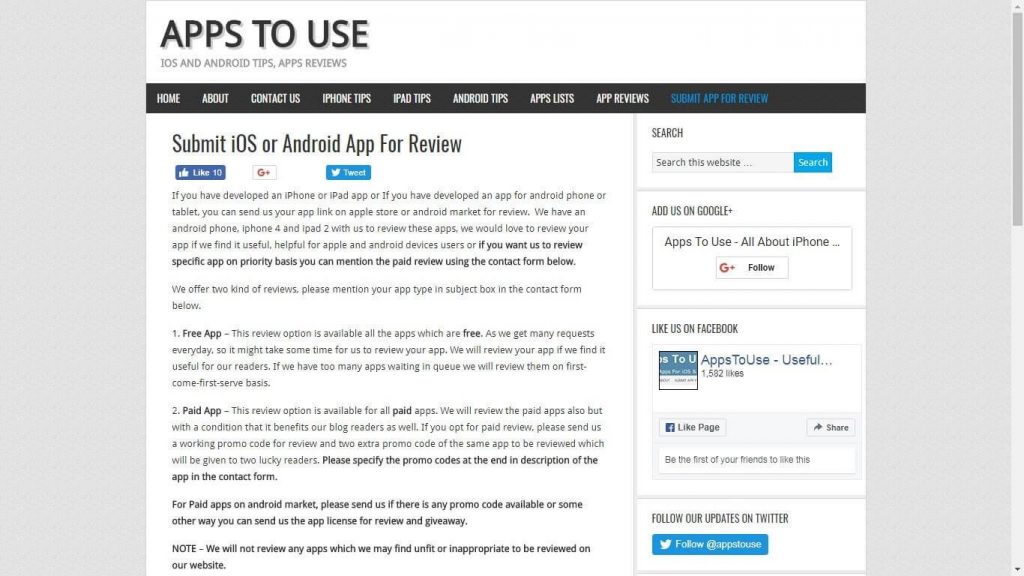 Apps to use.com