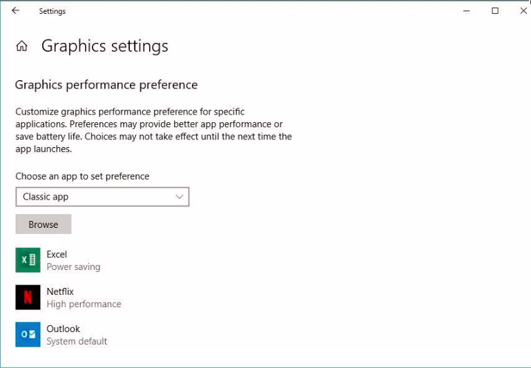 Choose on Your Graphic Settings