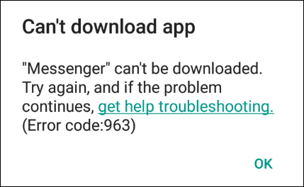Error code 963
