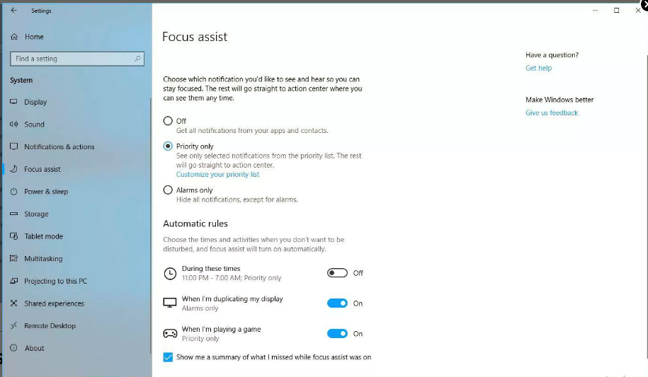 Focus Assist