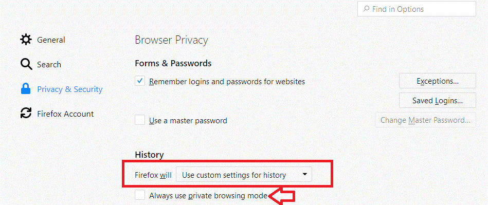 How To Automatically Start Browser in Incognito Mode for morzilla -2