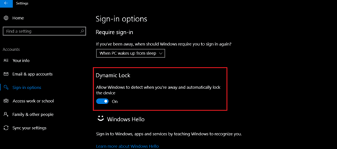 How to Lock Windows 10 using Dynamic Lock