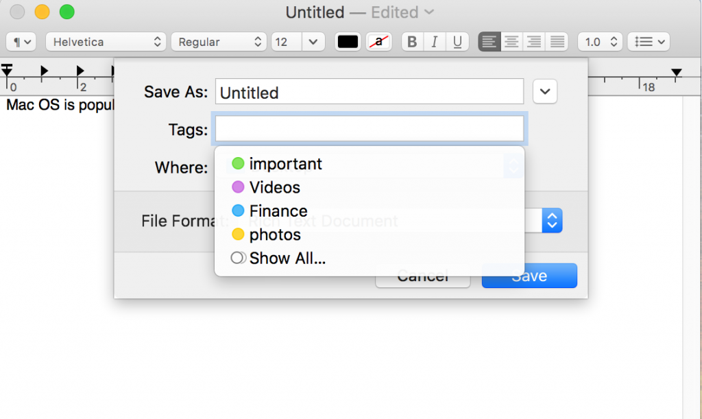 Tagging a file