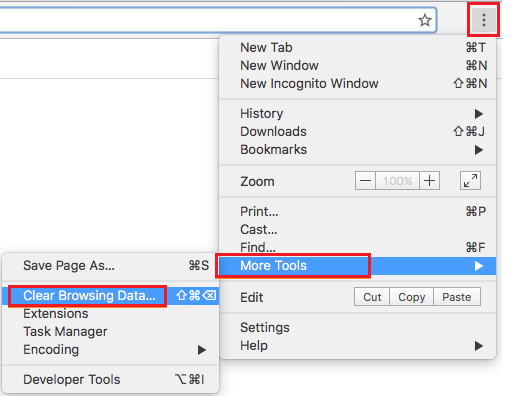 clear cache of web browser