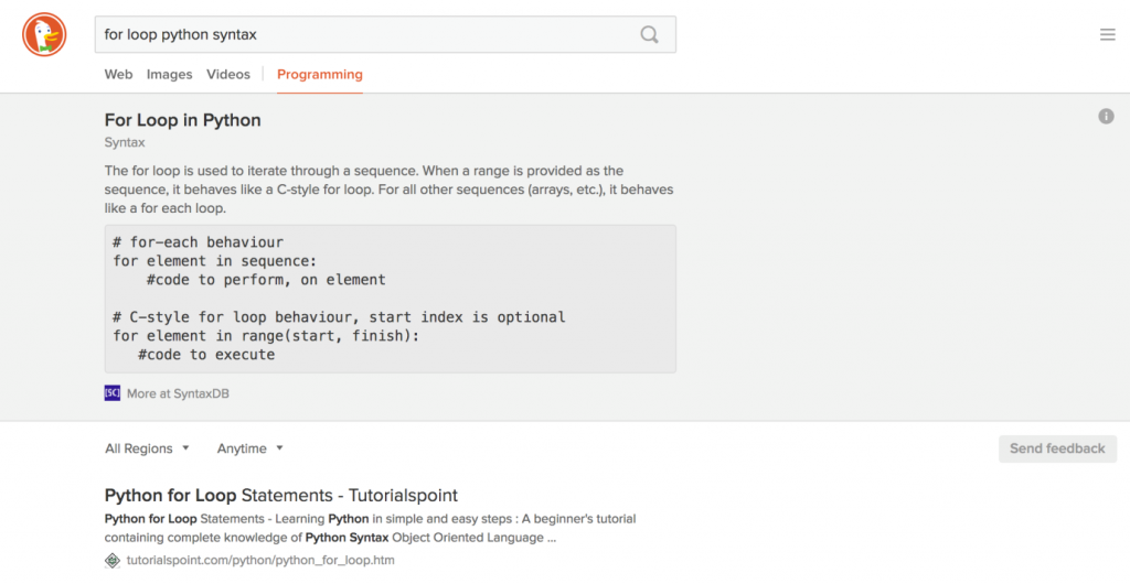 for python loop