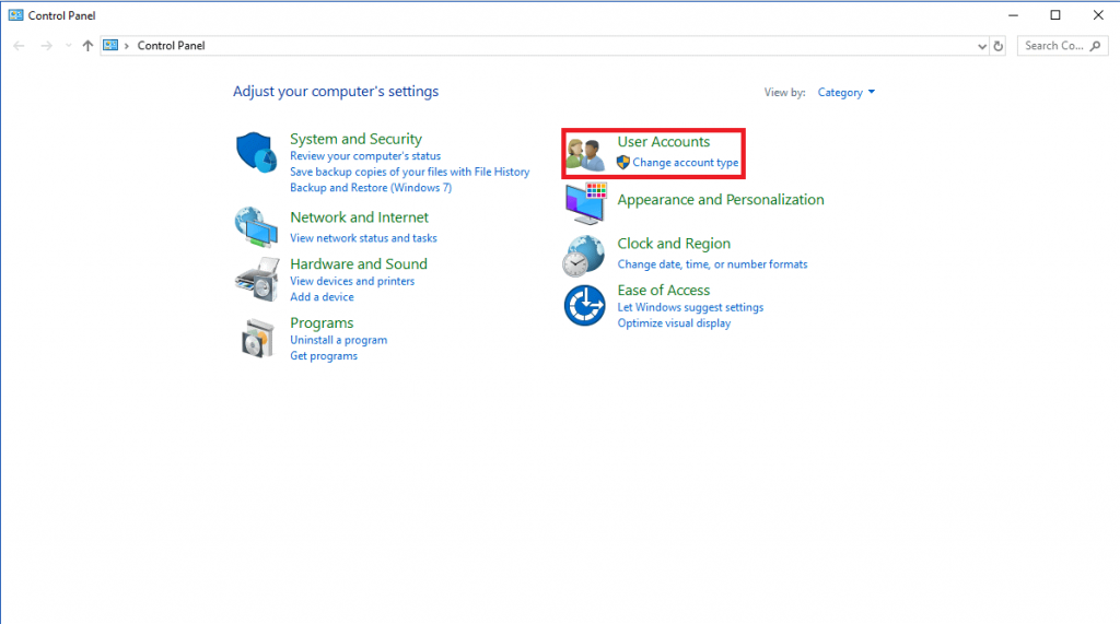 Change The Account Type on Windows 10 With User Accounts 1