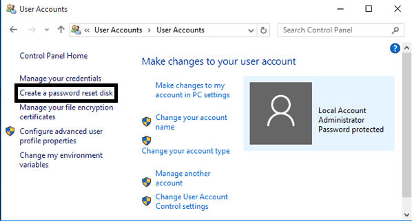 Create a Password Reset Disk-2