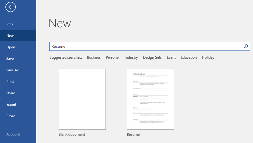 Create a Resume from a template-3
