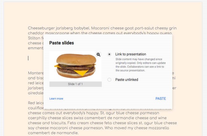 Embed a Google Slide Into a Google Doc