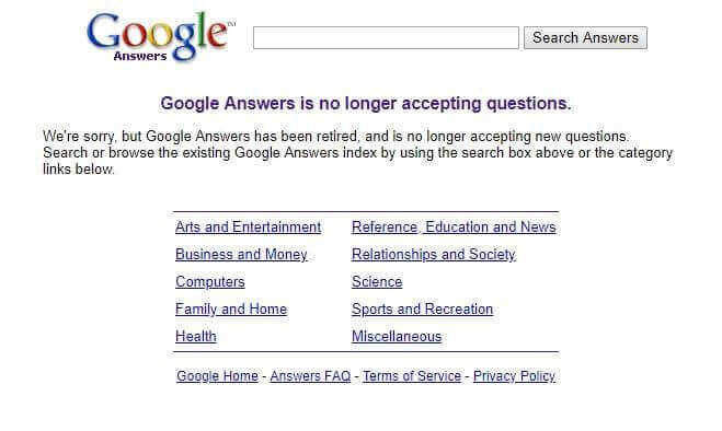 Google Answers