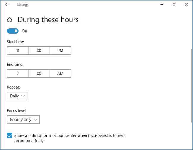 How to Set Schedules on Focus Assist-2