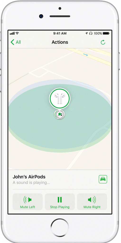 turn on find my iphone airpods