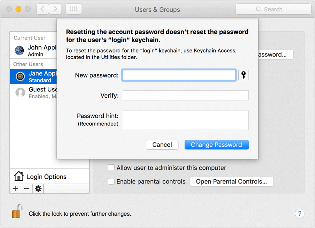 New password
